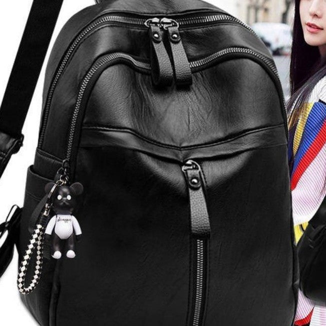 Doppelschulter-Rucksack mit weichem Kunstleder-Look