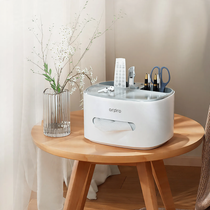 Multifunktionales Taschentuchbox-Regal mit Handyhalter