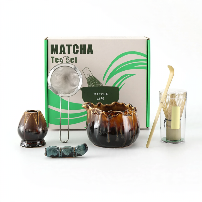 Japanisches Matcha-Set, 6-teilig, Keramik