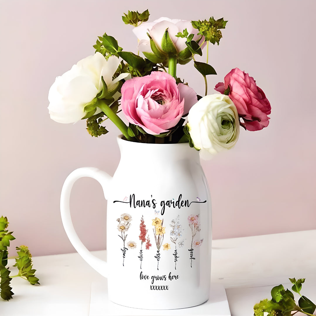 Keramik-Tasse mit Blumenmuster, 300–450 ml