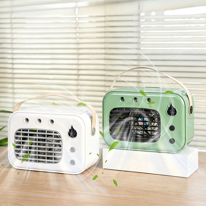 Tisch-Sprühventilator mit Befeuchtungsfunktion