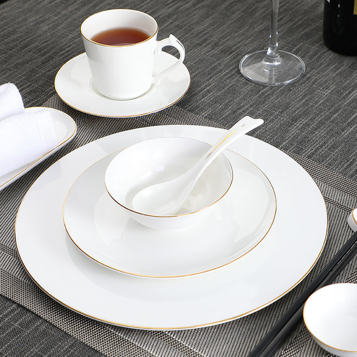 Porzellangeschirr mit Goldrand, 25-teilig