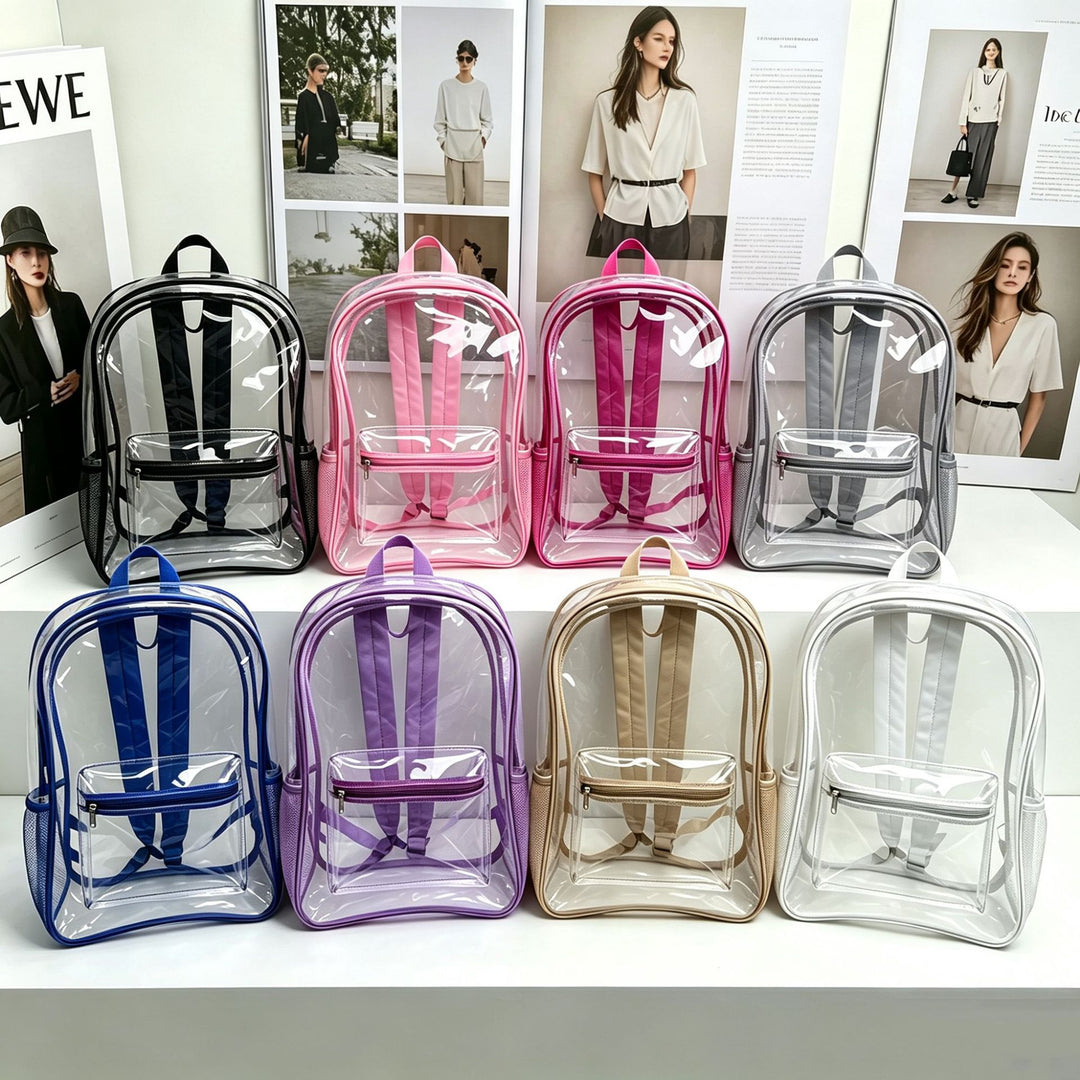 Transparenter PVC-Rucksack mit großem Fassungsvermögen