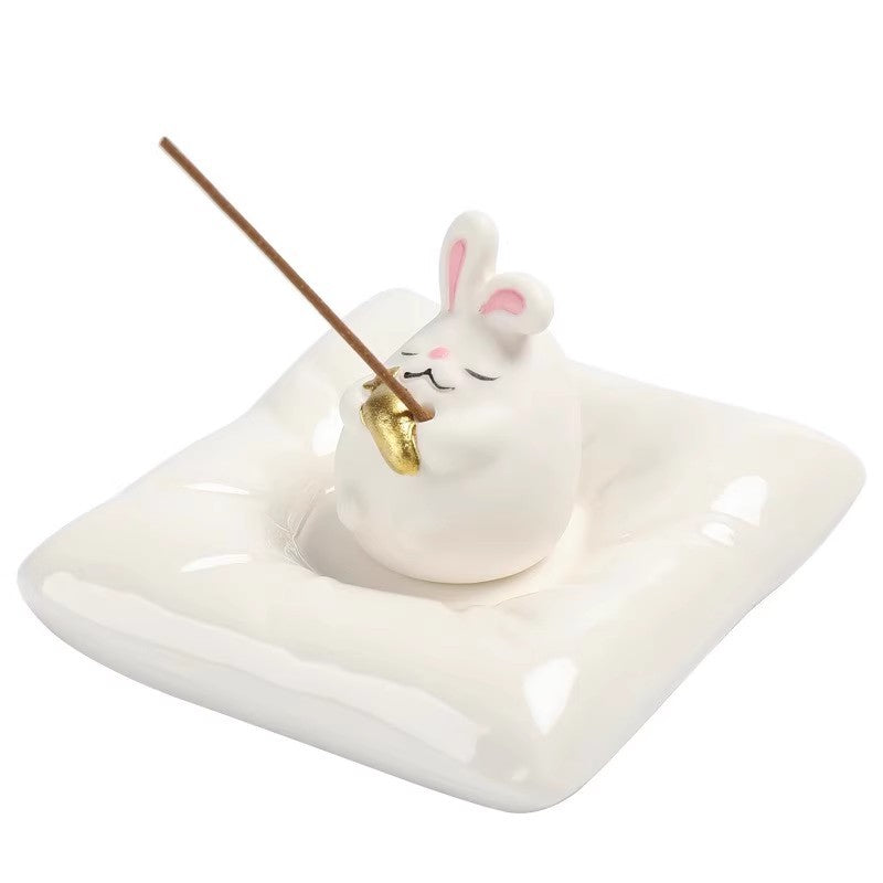 Hase-Räucherstäbchenhalter aus Harz