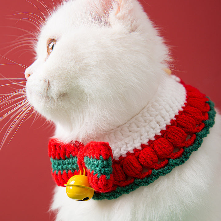 Handgestricktes Halsband für Katzen