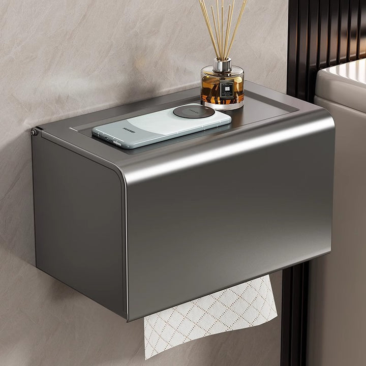 Wandmontierte Toilettenpapierbox aus Aluminium