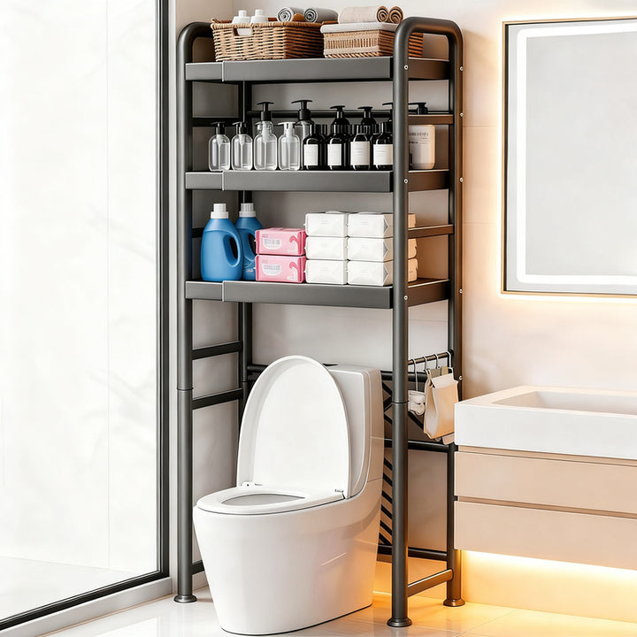 Toilettenregal, ausziehbar, 1–3 Ebenen, Stahlrahmen