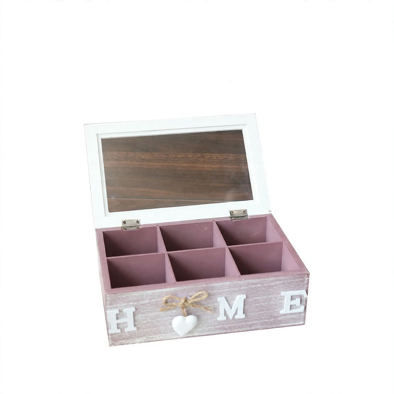 Holz-Aufbewahrungsbox mit Fächern, modernes Design