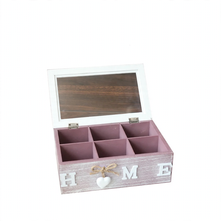 Holz-Aufbewahrungsbox mit Fächern, modernes Design