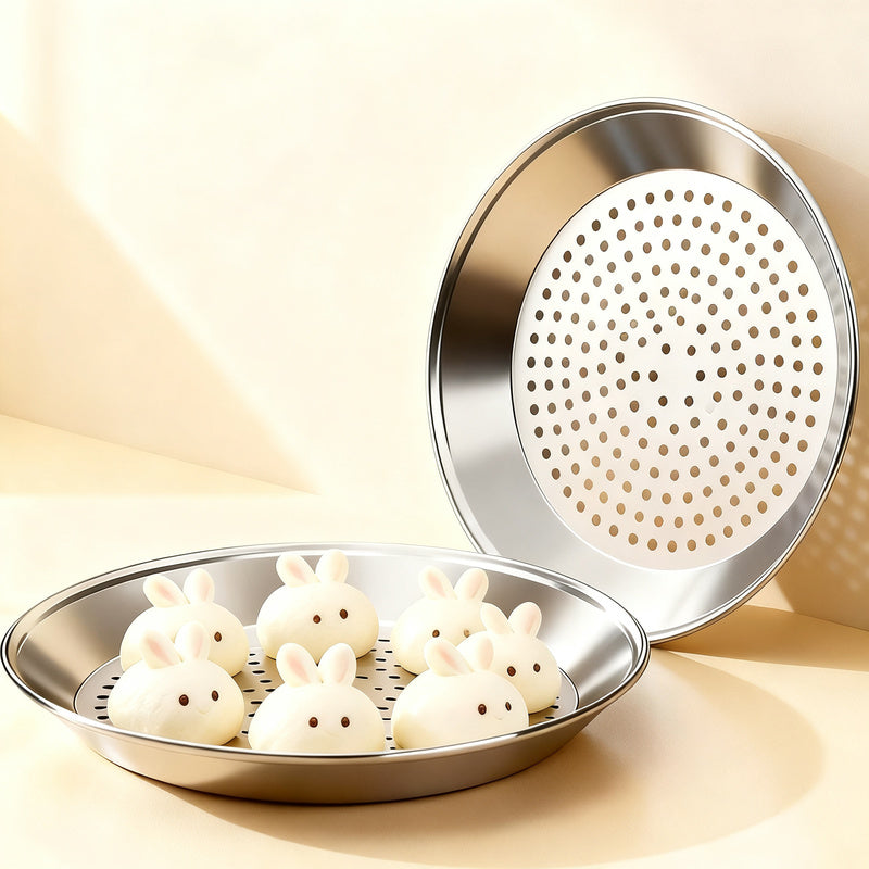 Edelstahl-Dampfgareinsatz für Woks und Pfannen