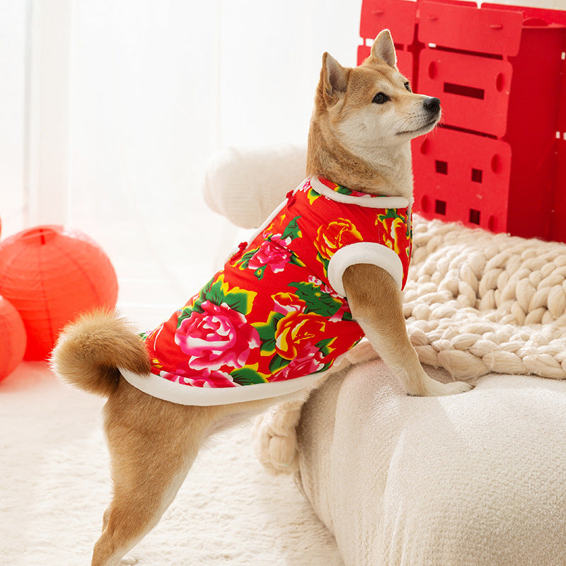 Wintermantel für Hunde, Flanell, zweibeining