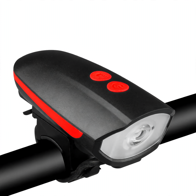 Fahrrad-Frontlicht mit Hupe und Ladefunktion
