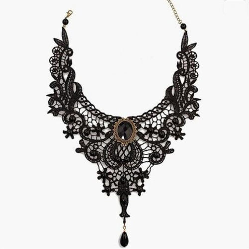 Choker-Halskette aus Stoff, schwarz, rot oder weiß