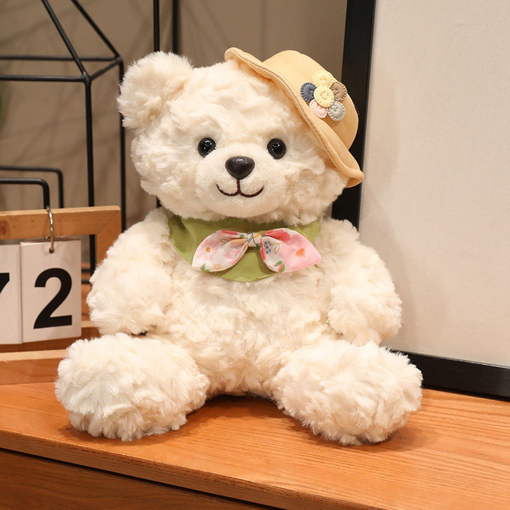 Großer Plüsch-Teddybär mit Seidenschleife