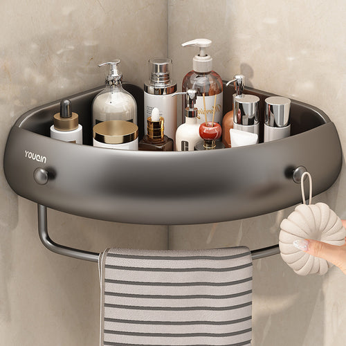 Eckregal für Badezimmer, Aluminium, ohne Bohren