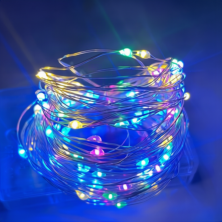 LED-Lichterkette, 10 m, 100 Lichter, USB/Batterie