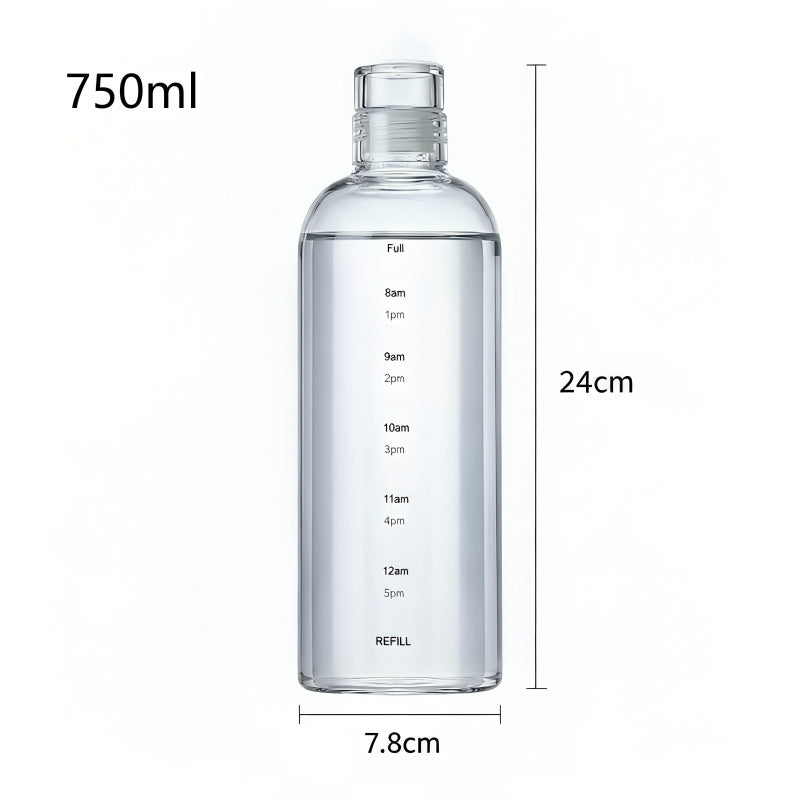 Hochborosilikat-Glasflasche zum Abfüllen, transparent