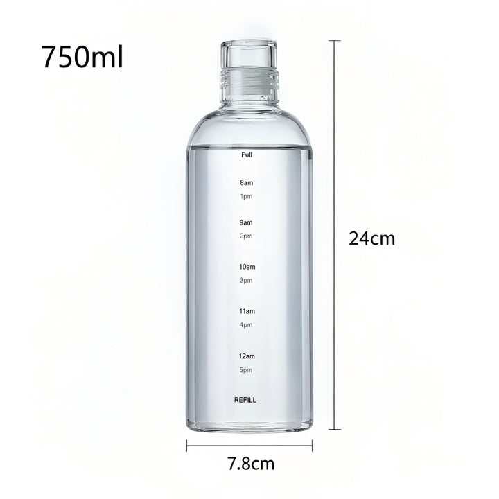 Hochborosilikat-Glasflasche zum Abfüllen, transparent