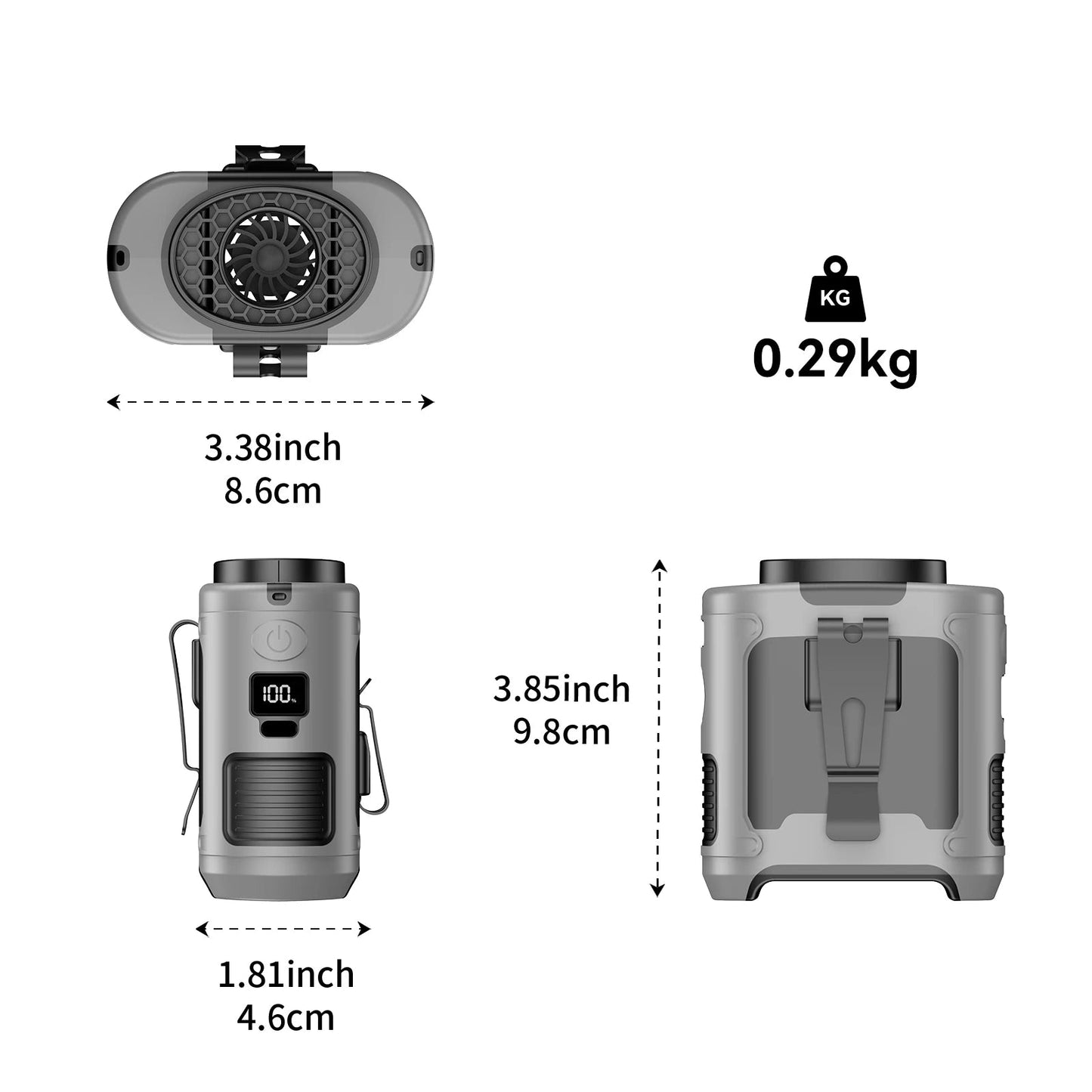 10000mAh Outdoor Tragbarer Taillenlüfter | Karnz