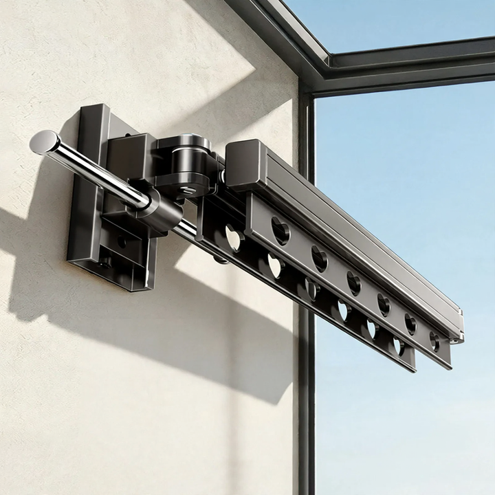 Wandmontierte Wäschestange, ausziehbar, Aluminium