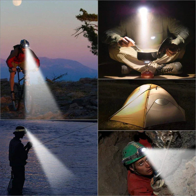 Stirnlampe | Wiederaufladbare, wasserdichte und zoombare LED-Stirnlampe