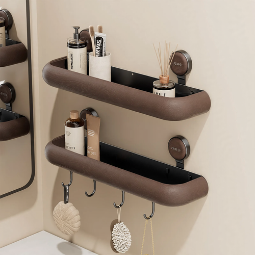Badezimmer-Wandregal mit Saugnapf, ablaufbar