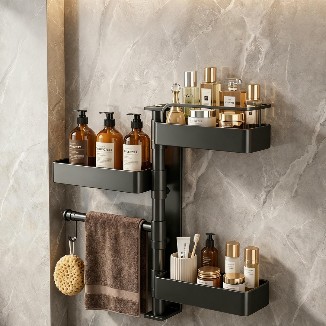 Drehbares Badezimmer-Wandregal aus Kohlenstoffstahl