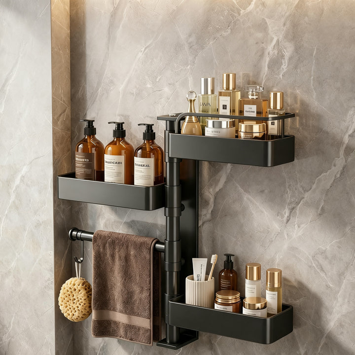 Drehbares Badezimmer-Wandregal aus Kohlenstoffstahl