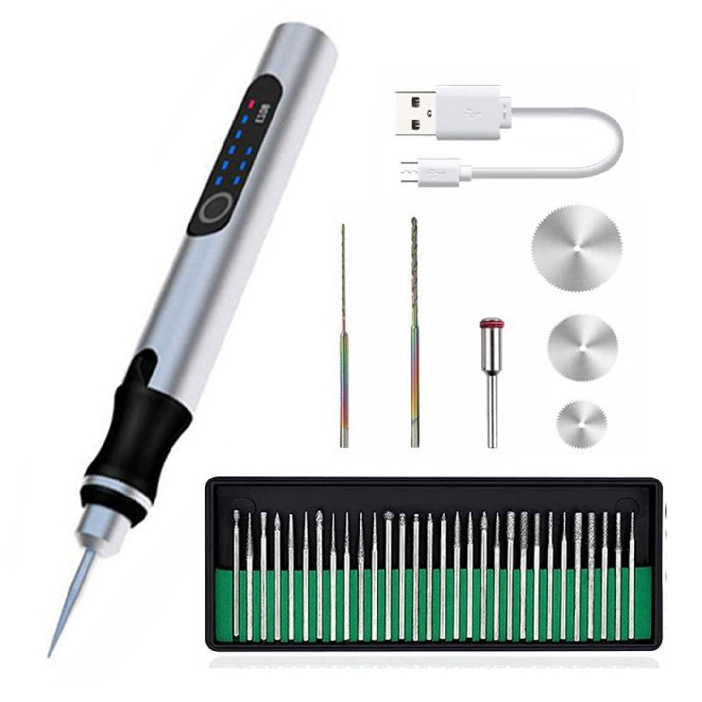 Gravurstift - geeignet für Anfänger - benutzerfreundlich und intuitiv - 200g. - Inklusive USB-C Schnellladungskabel - Wanduhr | Karnz