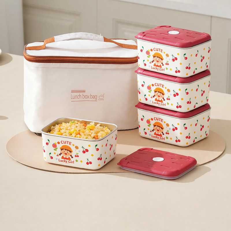 Edelstahl-Lunchbox, mehrschichtig, 501–800 ml