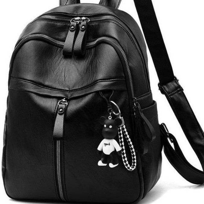 Doppelschulter-Rucksack mit weichem Kunstleder-Look