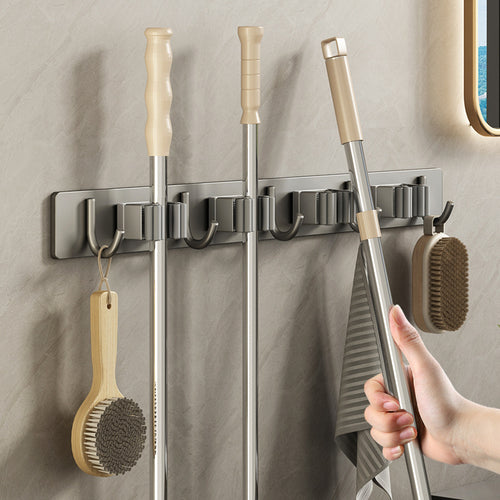 Wandhalter für Besen und Mopp aus Edelstahl