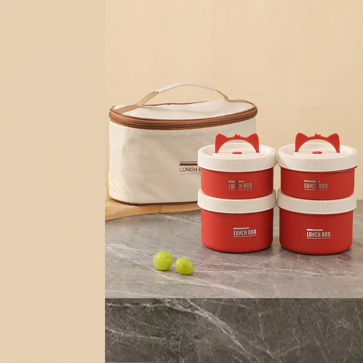 Edelstahl-Lunchbox, rund, 470–600 ml, mit Deckel