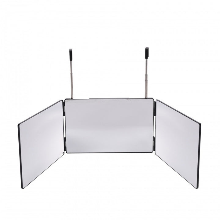 Dreiteiliger Klappspiegel mit Haken, optional mit LED