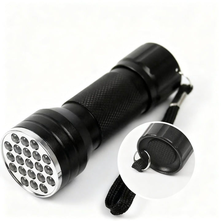 UV-Taschenlampe mit Aluminium-Gehäuse