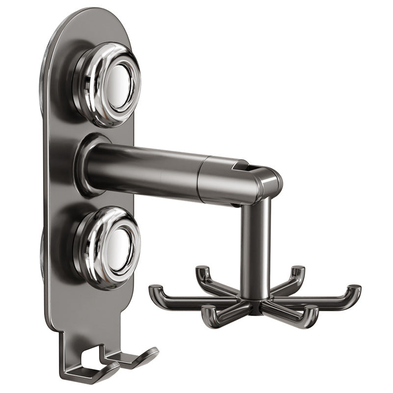 Drehbarer Küchenorganizer, Wandmontage, 6 Haken, Edelstahl