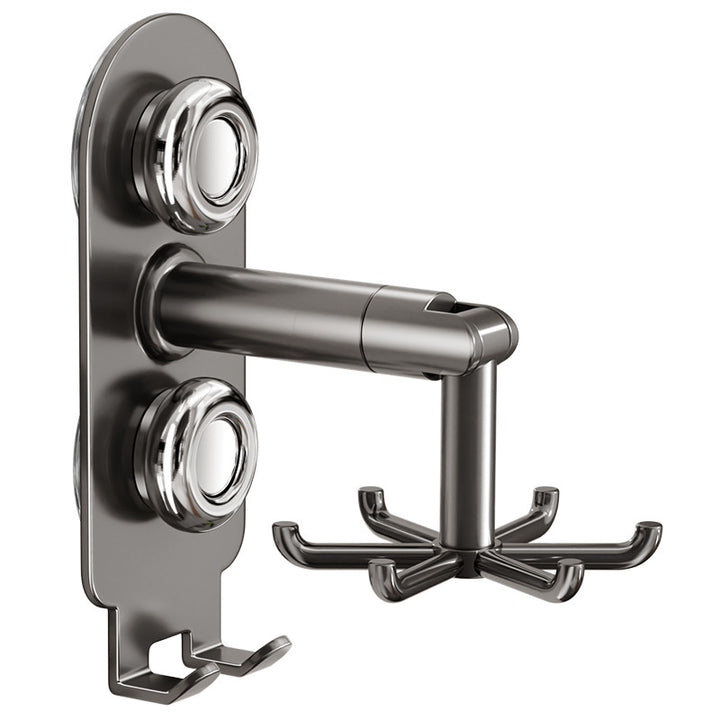 Drehbarer Küchenorganizer, Wandmontage, 6 Haken, Edelstahl
