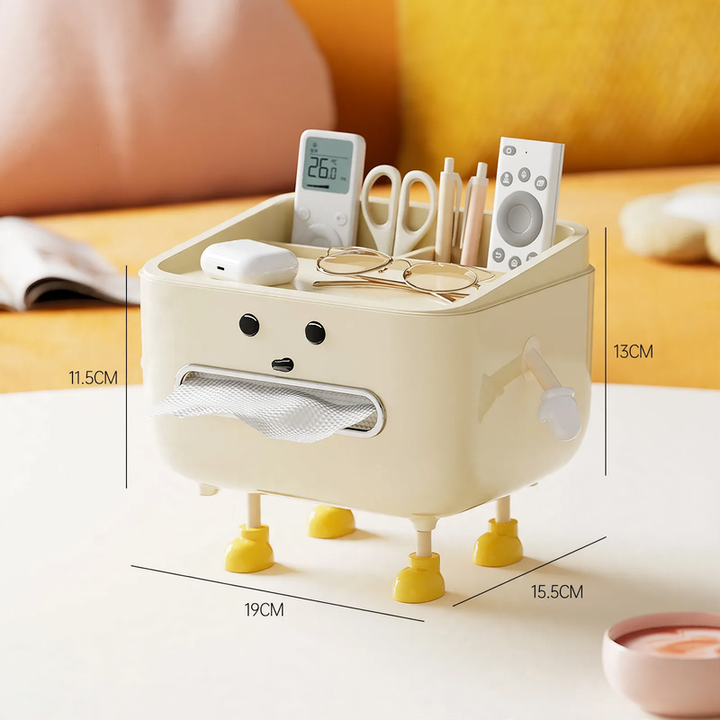 Kunststoff-Taschentuchbox CD2390 mit Stauraum