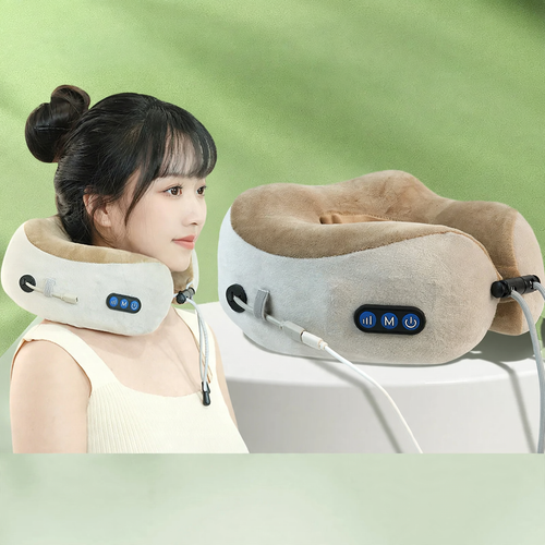 U-förmiges Nackenmassagekissen mit mechanischer Massage