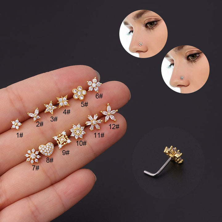 Titan-Piercingstab, flache Basis, Innengewinde