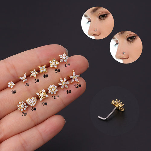 Titan-Piercingstab, flache Basis, Innengewinde