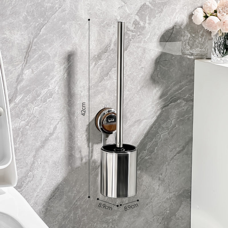 Toilettenbürste aus Edelstahl mit Saugnapf