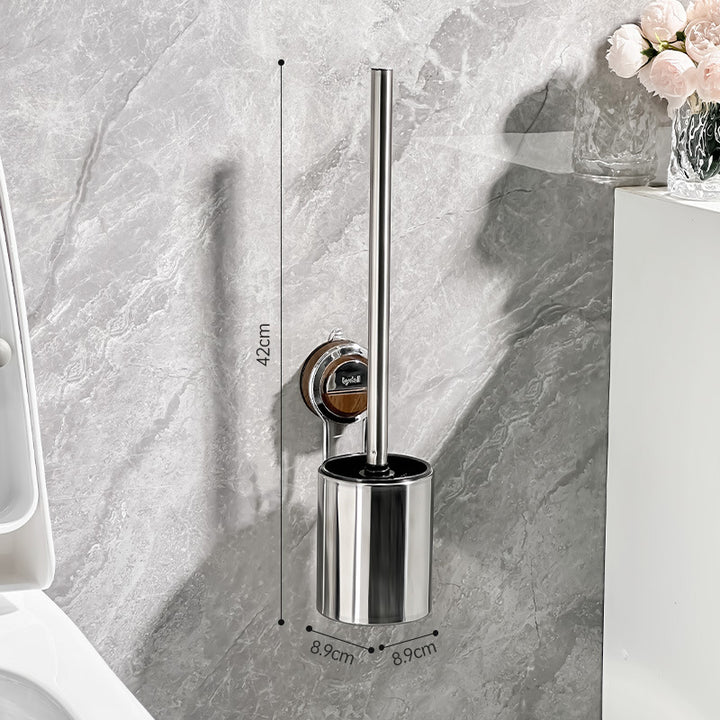 Toilettenbürste aus Edelstahl mit Saugnapf