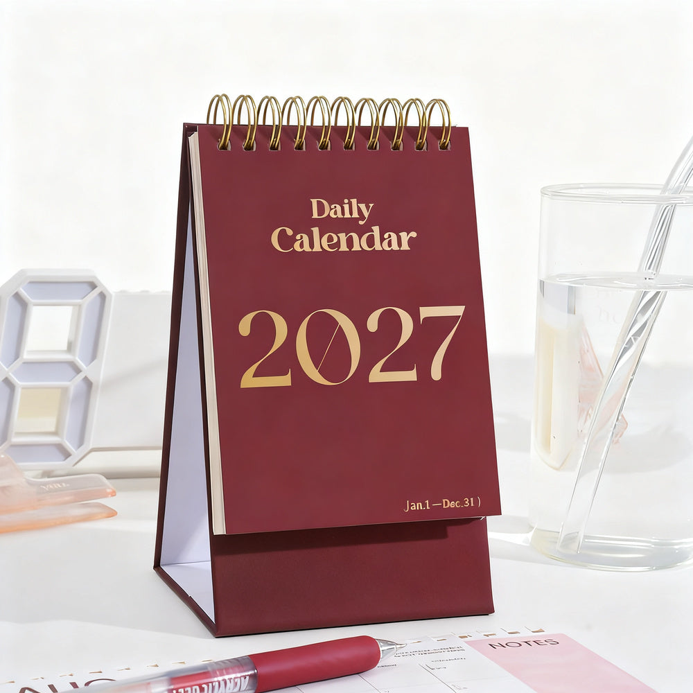 Tischkalender 2026 mit Rosen und Schmetterlingen