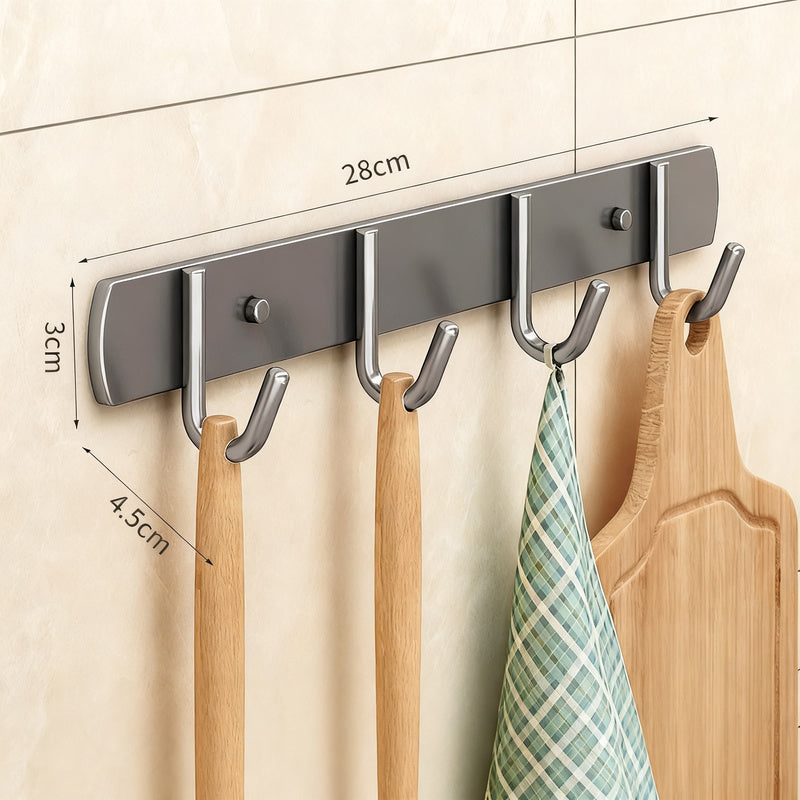 Edelstahl-Küchenhalter mit mehreren Haken