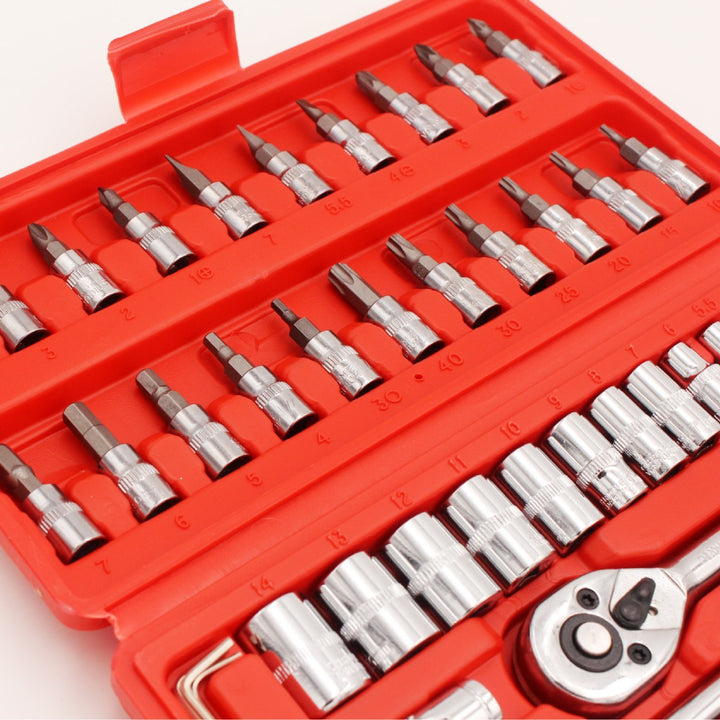 Ratschenschlüssel-Steckschlüssel-Set 46-teilig Modell 1103