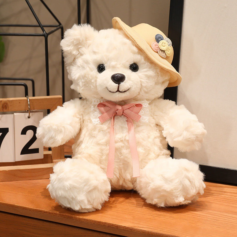 Großer Plüsch-Teddybär mit Seidenschleife