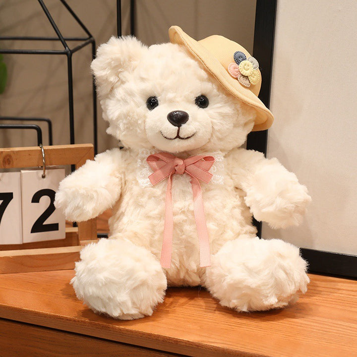 Großer Plüsch-Teddybär mit Seidenschleife