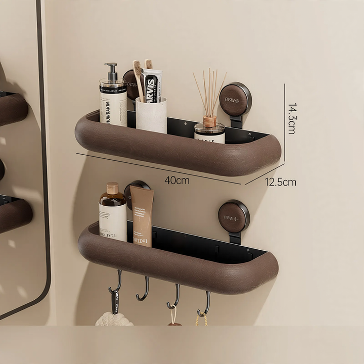 Badezimmer-Wandregal mit Saugnapf, ablaufbar