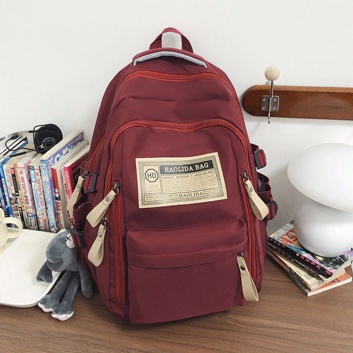 Doppelrucksack, Nylon, atmungsaktiv, mit Anhänger